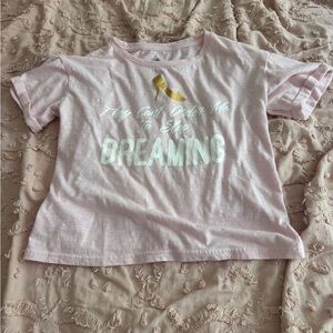 Pink Graphic Crop Top with Gold Accents